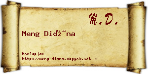 Meng Diána névjegykártya
