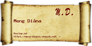 Meng Diána névjegykártya
